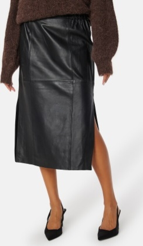 Fianna HW Midi Leather Skirt Black 38