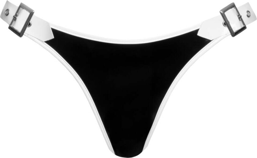 Svart og hvit string med justerbare spenner