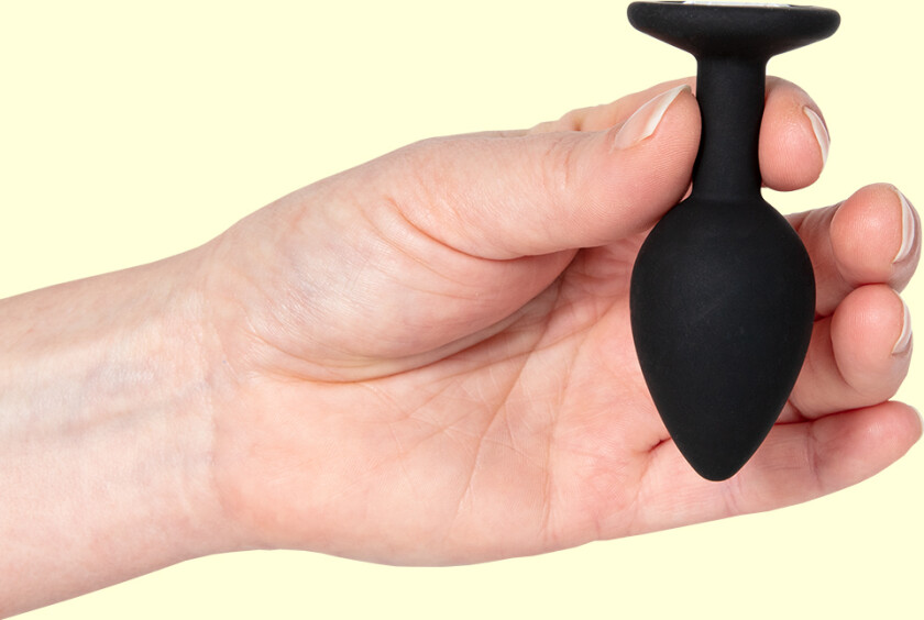 Liten Silikonplugg med Vakker Sten - Svart/Klar