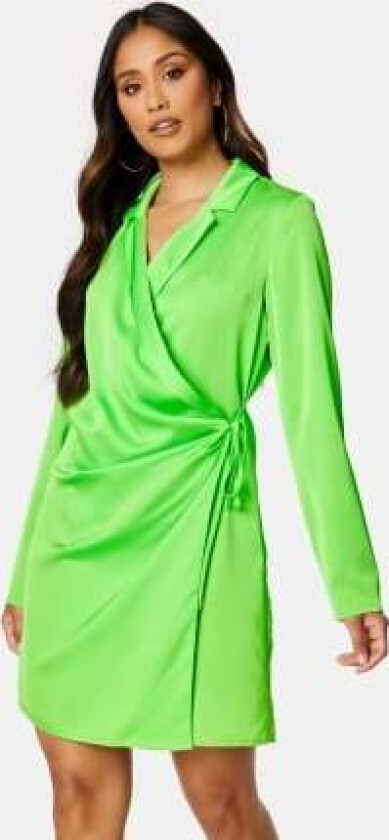 Johanna Wrap Short Dress Jade Lime 38