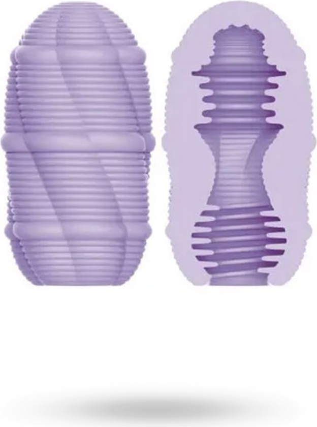Smooth Stripes Cupid Masturbator Egg Purple