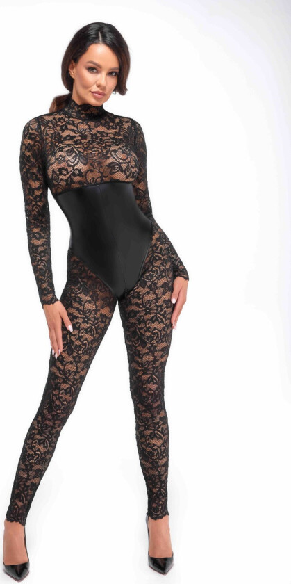F299 Enigma lace catsuit with underbust bodice