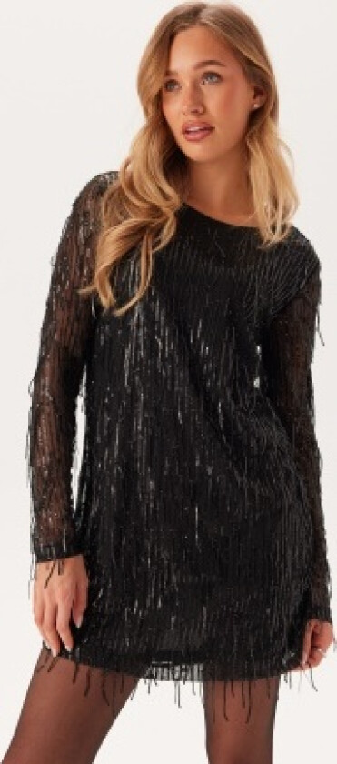 Onlanika Spacy Ls Short Dress Black Detail:black Sequins S