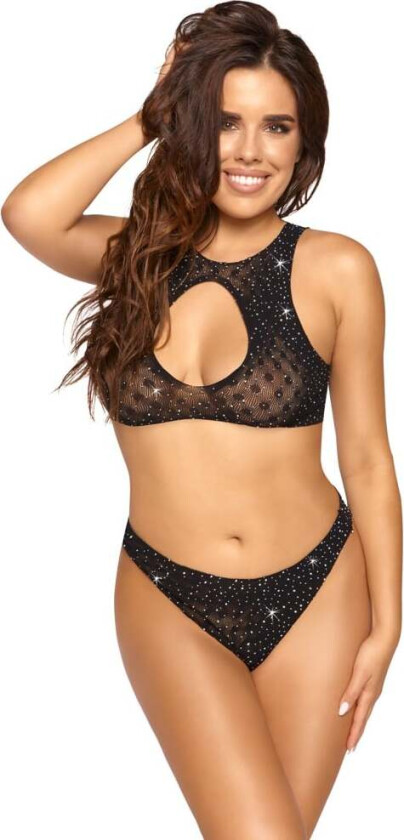 Black Set Covered In Rhinestones