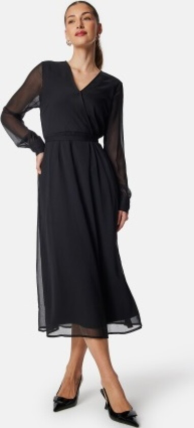 Vifalia V-neck L/S MIDI DRESS Black 38