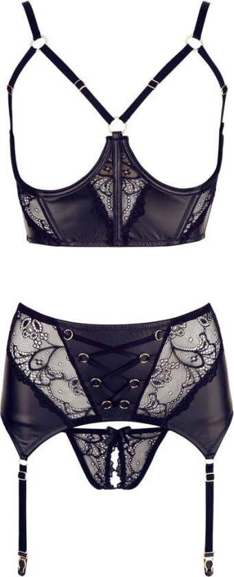 Open Cup Bra & Suspender Belt