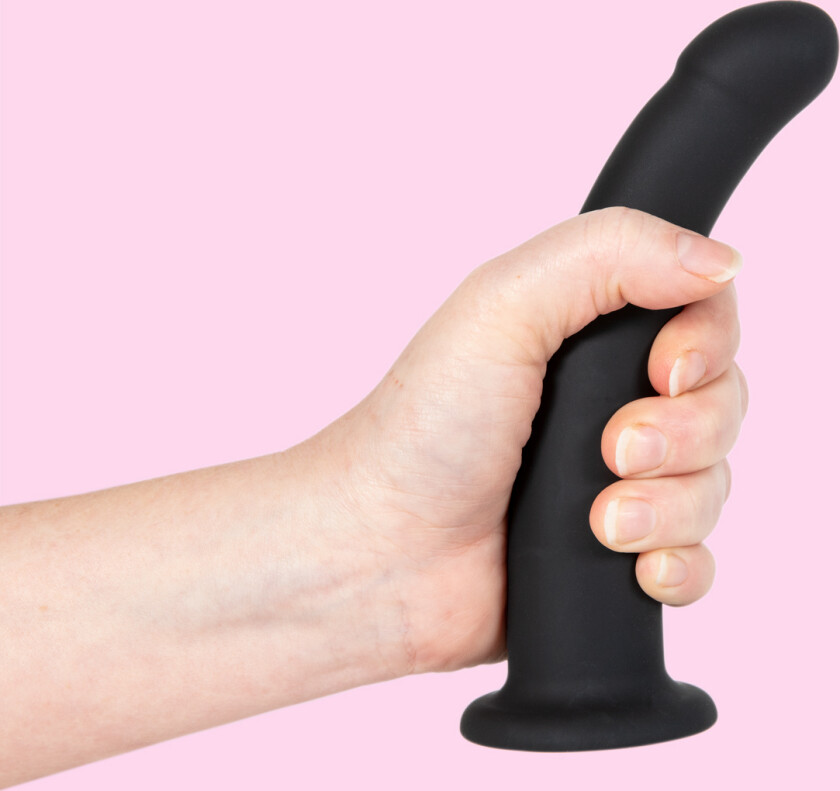 Black Silicone Semi Realistic Dildo - Medium