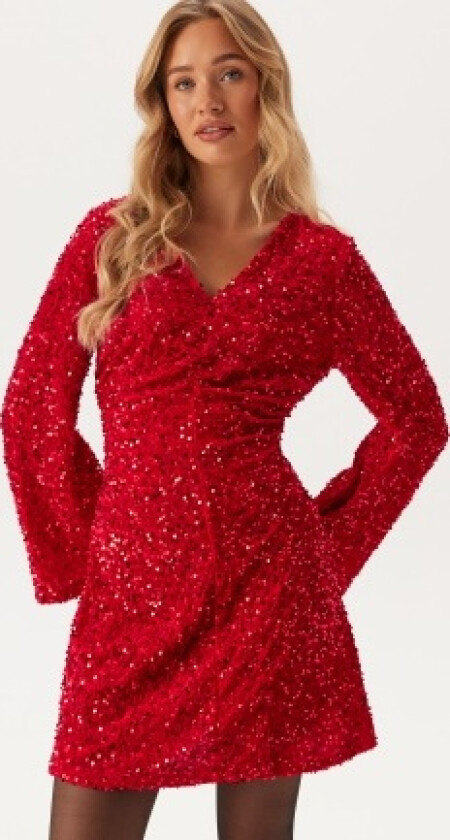 Vibarina Glitter Dress Poppy red Detail:Sequins XL