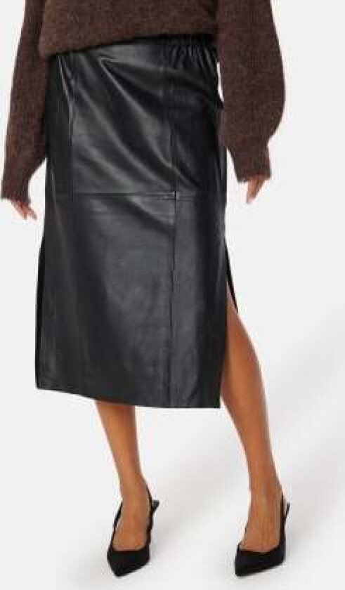Fianna HW Midi Leather Skirt Black 36
