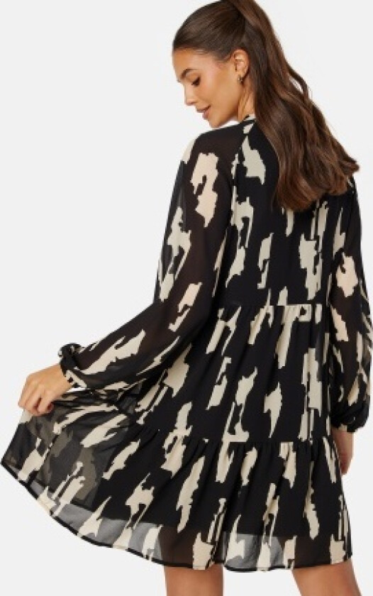 Objmila Gia L/S Dress Black/Sand/Patterned 34