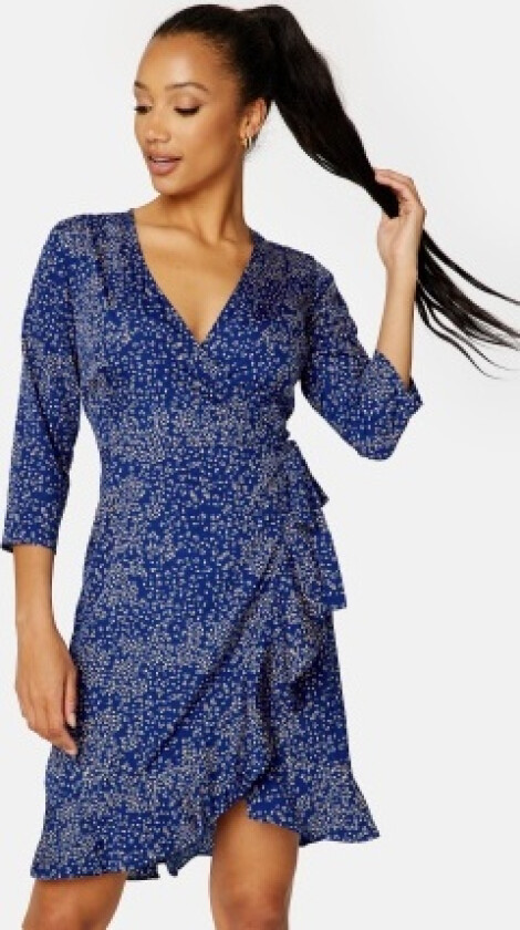 Henna 3/4 Wrap Dress Sodalite Blue XS