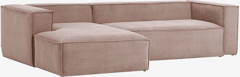 Sofa Blok 3-seter med venstre sjeselong, Rosa