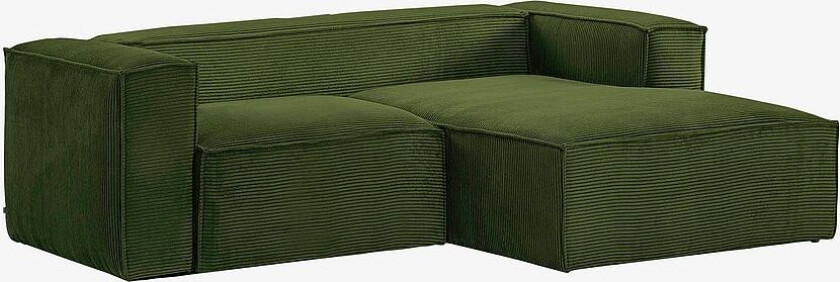 Sofa 2-seter sjeselong på høyre side, Blok 240 cm, Grønn