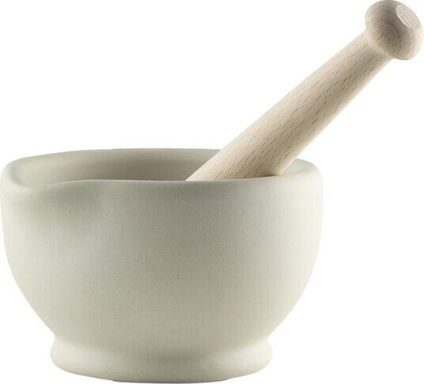 - Morter og pistill 11 cm hvit