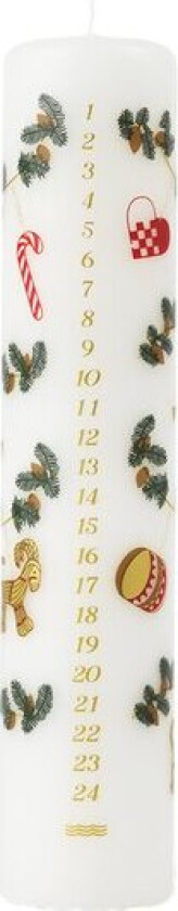 - Stjerne Riflet Jul kalenderlys 25 cm Ø5 cm