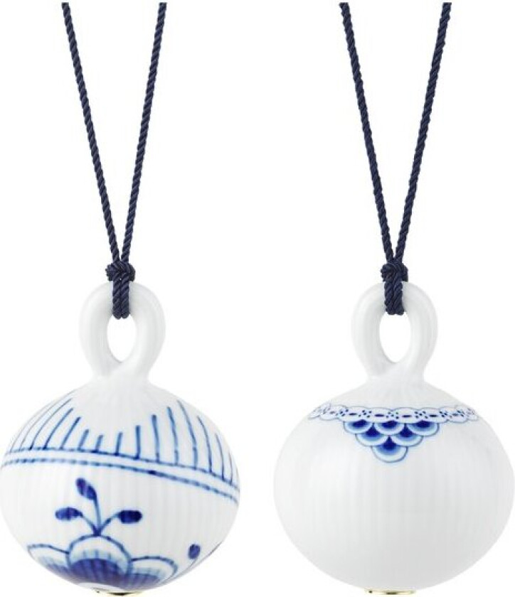 Bilde av - Blå Mega & Prinsesse julekule 9,5 cm 2 stk