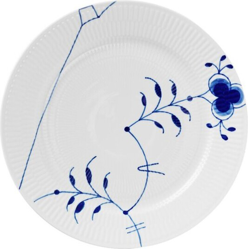 - Blå Mega Riflet tallerken 27 cm dekor 9