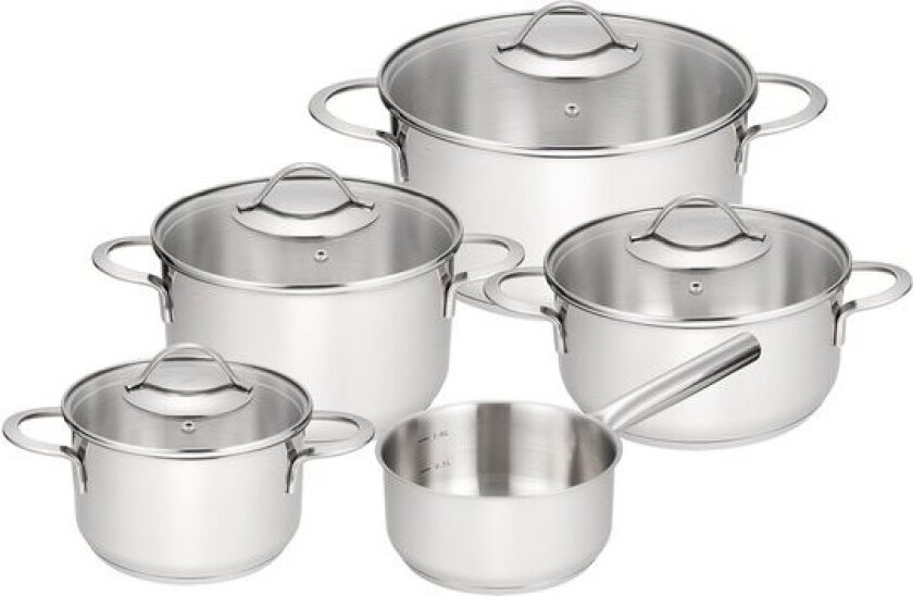 - Steel grytesett 9 deler inkl lokk