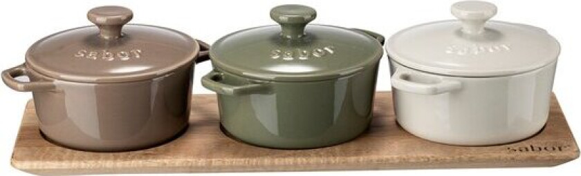 - Minigryte serveringssett 0,25L 3 stk natur/multi
