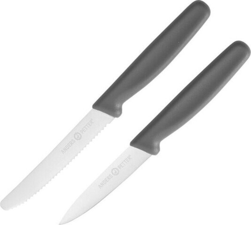 - Steel Essentials knivsett 21 cm 2 stk grå