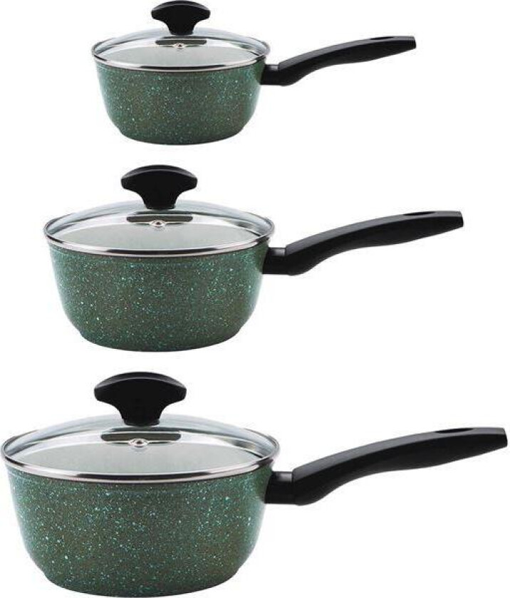 - Eco Pan grytesett 3 stk 16, 18 og 20 cm grønn