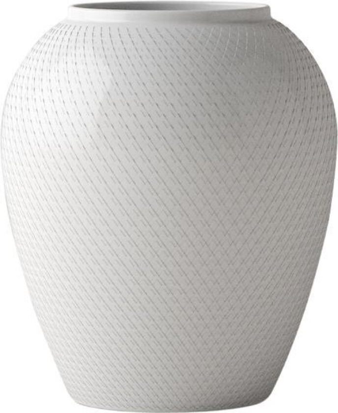- Rhombe vase 16 cm hvit porselen