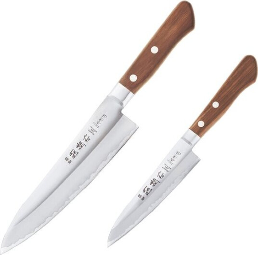 - Wood knivsett 2 deler kokkekniv/grønnsakskniv