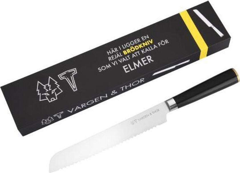 - Elmer brødkniv 21 cm svart