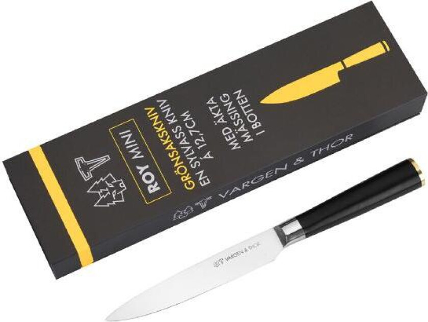 - Vargavinter Roy mini grønnsakskniv 12,7 cm svart
