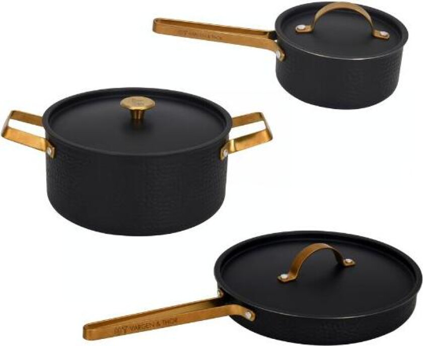 - Arvet Viggo, Mio, Modell X Grytesett 3 deler 1,6/4L 28 cm svart