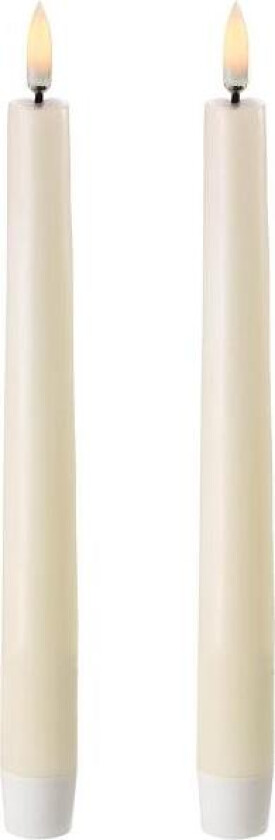- LED kronelys 20,5x2,3 cm 2 stk ivory
