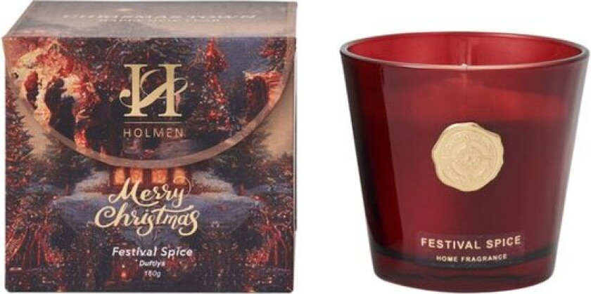 Bilde av - Vittoria duftlys festival spice 9 cm rød