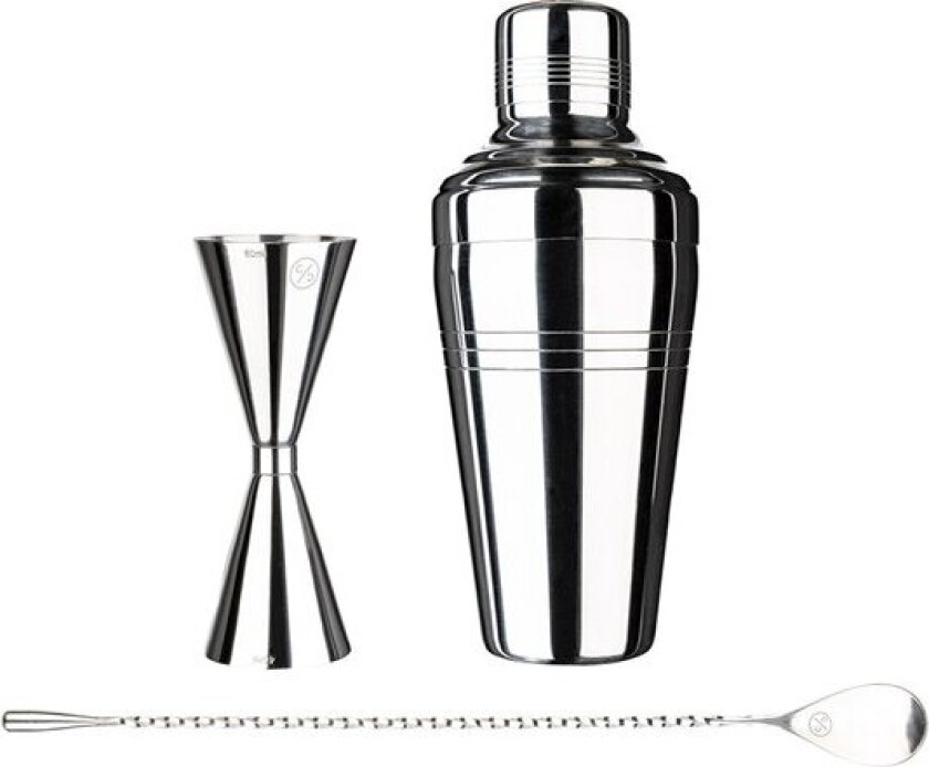 - Bar Kit Mini barsett 3 deler shaker/jigger/pourer stål