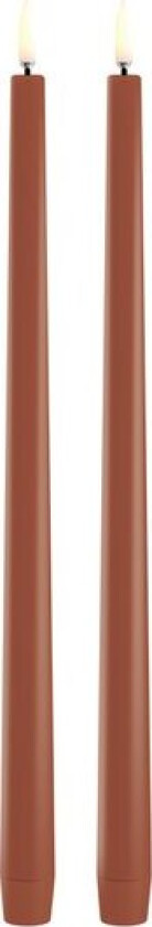- Taper Candles slim LED-kronelys 2,3x32 cm 2 stk terrakotta