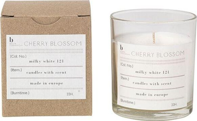 - Cherry blossom duftlys 7,4 cm hvit
