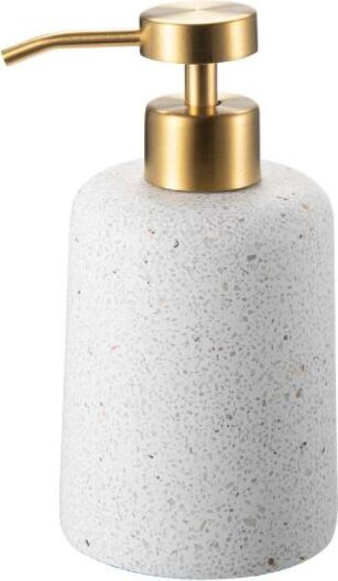 - Spring såpedispenser 15 cm hvit/gull