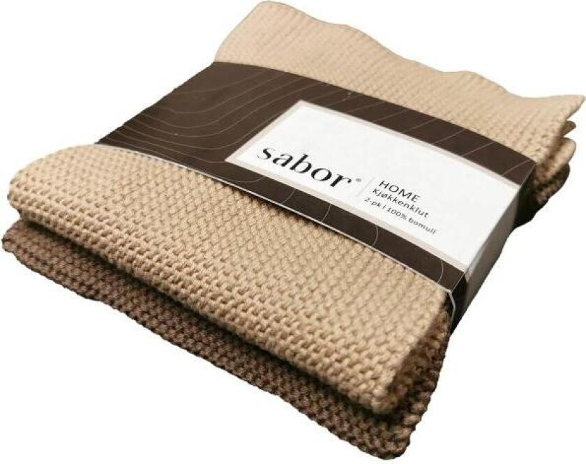 - Home kjøkkenkluter 2 stk beige/brun