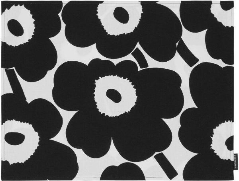- Pieni Unikko acrylic coated spisebrikke hvit/svart