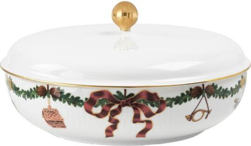 Bilde av - Stjerne Riflet Jul skål m/lokk 21 cl