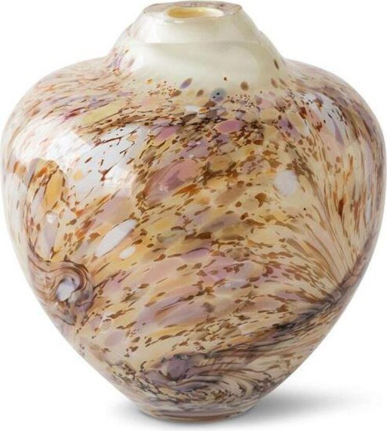 - Unik skulptur kunstglass M 24 cm brun multi