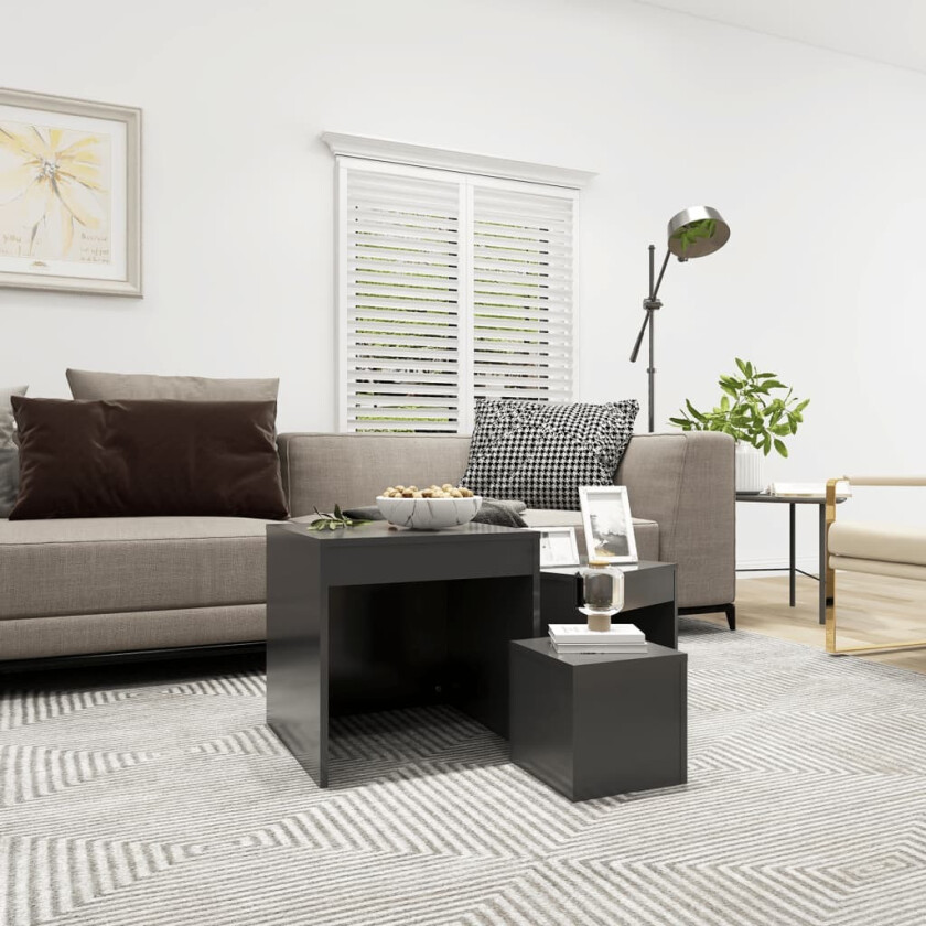 Stablebord 3 stk grå sponplate