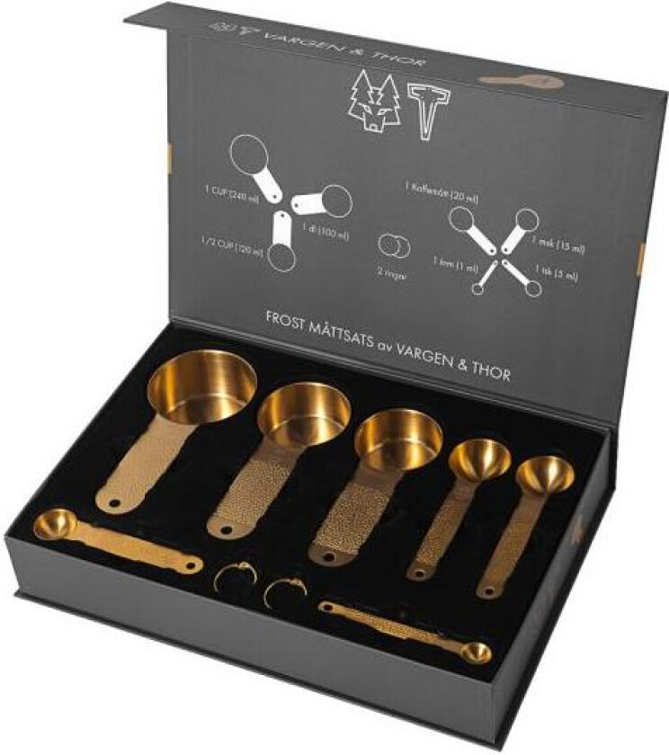 Bilde av - Frost måleskje 7 deler 18 cm messing