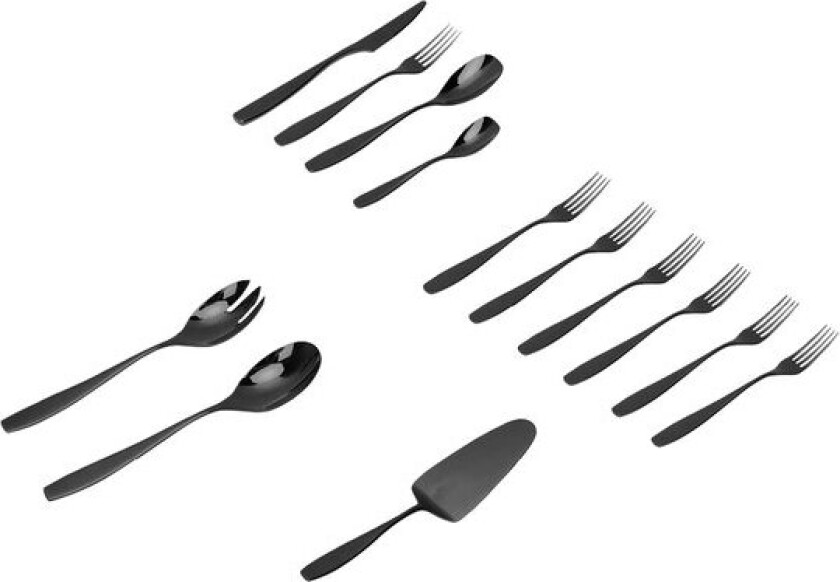 - Black Rose bestikksett 33 deler svart