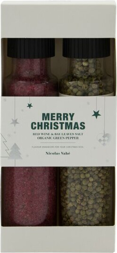 - Christmas Essentials gaveeske rødvin- og laurbærbladssalt & økologisk grønn pepper