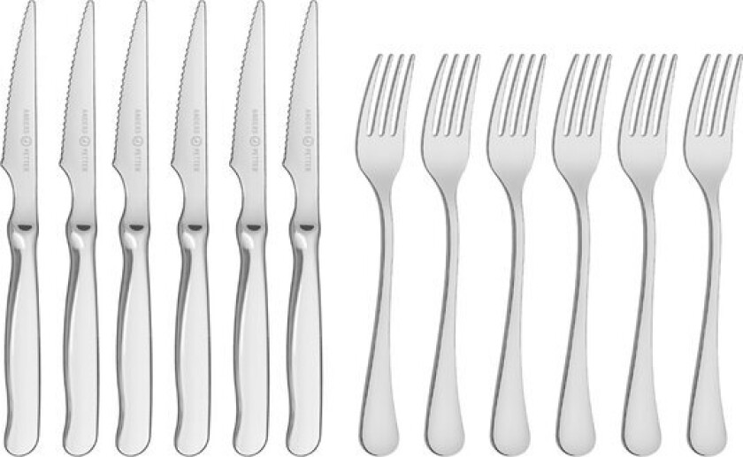 - Steel essentials bestikksett 12 deler stål