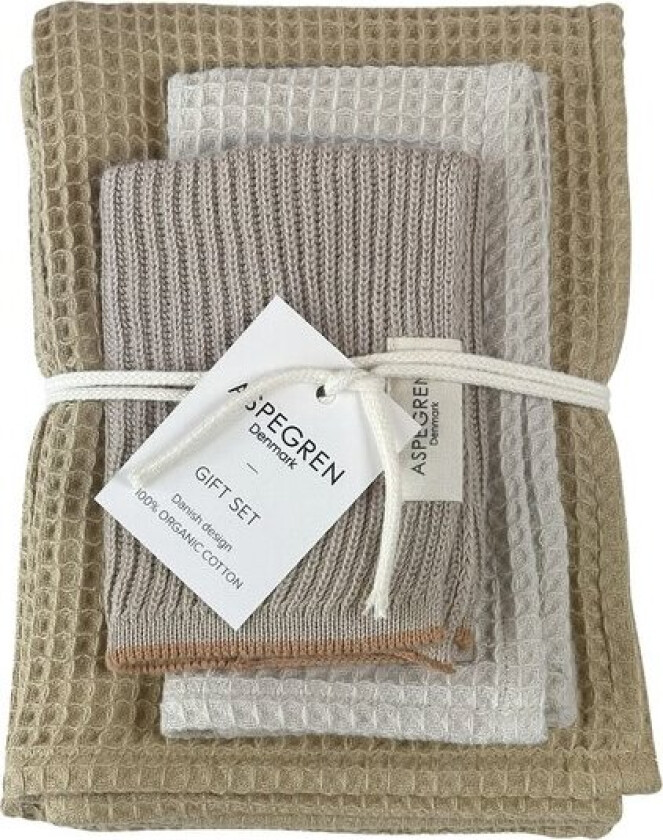 - Gavesett kjøkkenklut/kjøkkenhåndkle 3 deler wheat