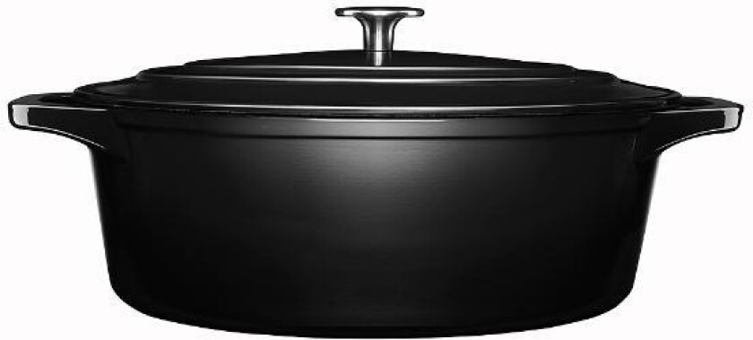 - Stenfors støpejernsgryte oval 6,3L svart
