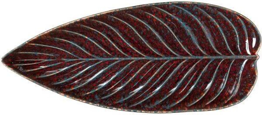 - Riviera serveringsfat løv 40x17 cm granat/svart