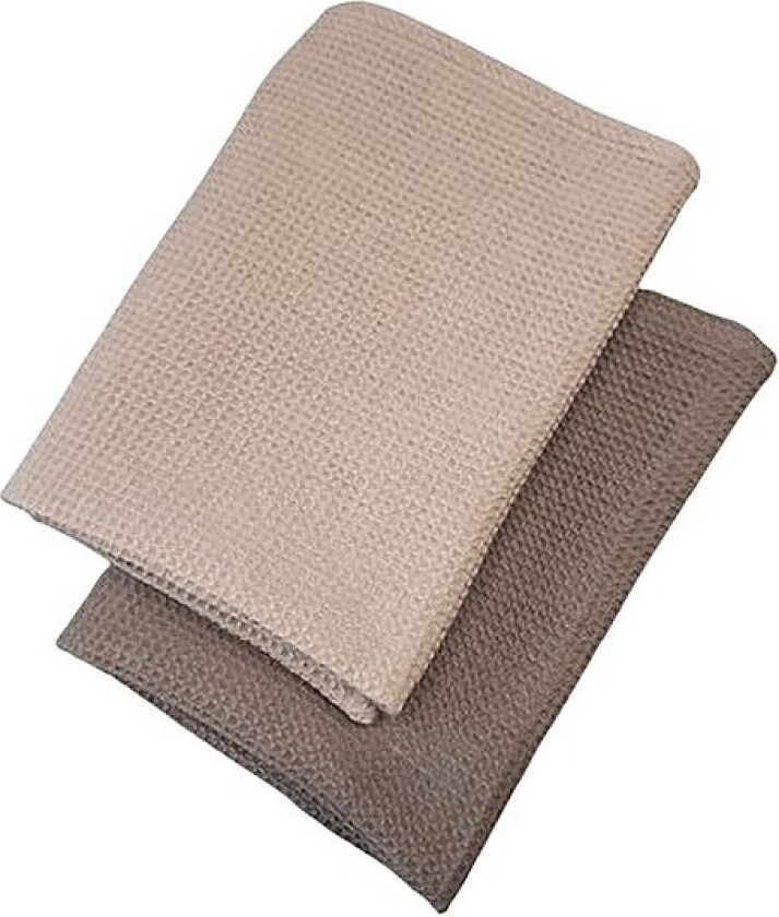 - Home kjøkkenhåndkle 70x50 cm 2 stk beige/brun