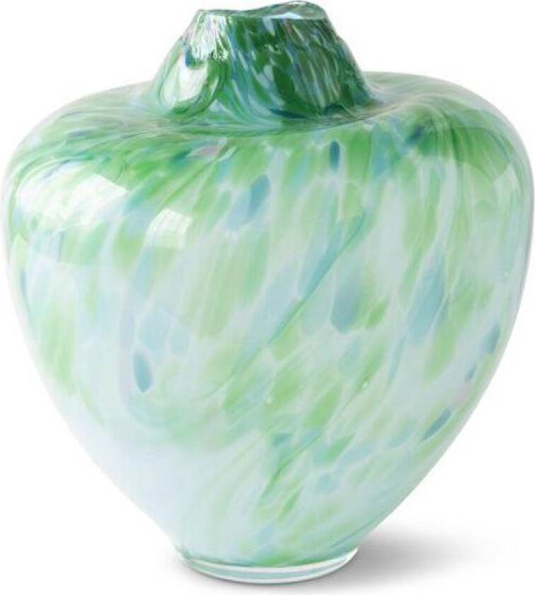 - Unik skulptur kunstglass S 31 cm grønn multi